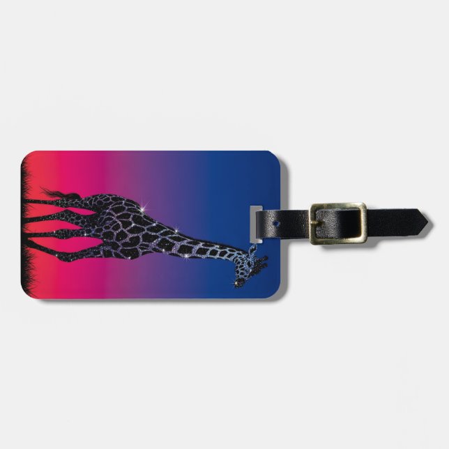 Gnistrande Giraff Bagagebricka (Horisontell Framsida)