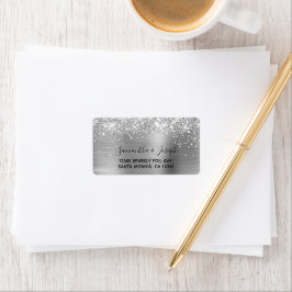 Gnistrande glitter silverfolie bröllop RSVP Adressetikett