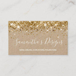 Gnistrande Guld Glitter Onlinebutik Kraft Visitkort