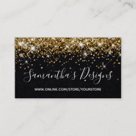 Gnistrande Guld Glitter Onlinebutik Premium Svart Visitkort