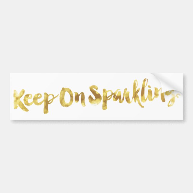 Gnistrande Guld Suddig Glitter Bokeh Citat Bildekal (Framsidan)