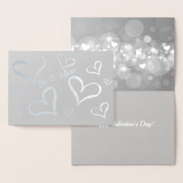 Gnistrande hjärtans alla hjärtans dag folierat kort