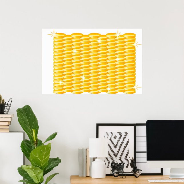 Gnistrande högar av guldmynt poster (Skapare uppladdad)