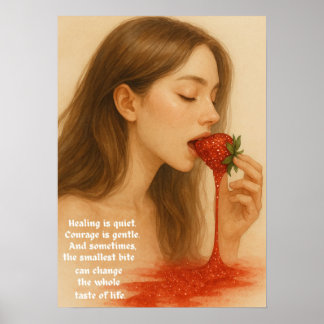 Gnistrande jordgubbs konst poster