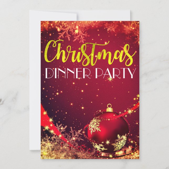 Gnistrande juldagsfestinladning inbjudningar (Framsida)