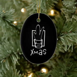 Gnistrande julskott julgransprydnad keramik
