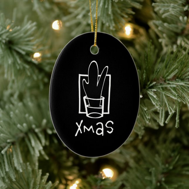 Gnistrande julskott julgransprydnad keramik (Träd)