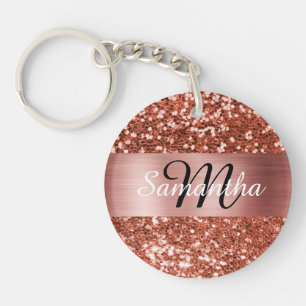 Gnistrande kopparglitter Rosen guld folie monogram