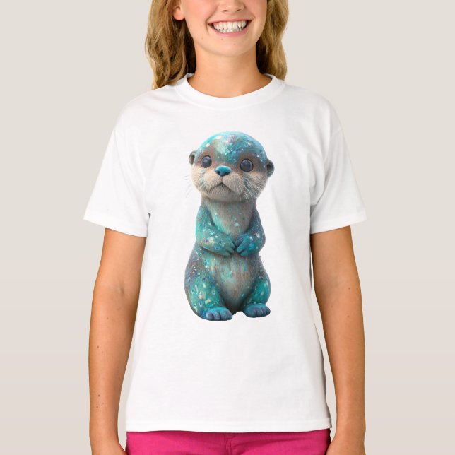 Gnistrande Kosmisk Galax Utter Barn T Shirt (Framsida)