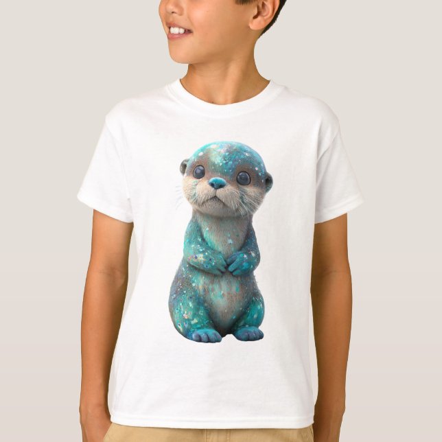 Gnistrande Kosmisk Galax Utter Barn T Shirt (Framsida)