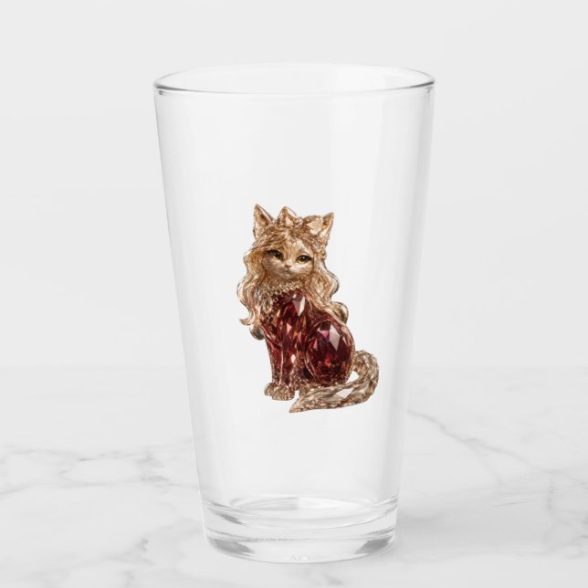 Gnistrande kristall Söt katt Lyx  Glaskopp (Framsida)