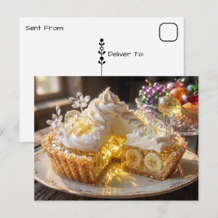 Gnistrande kristallbanan Cream Pie som säger hej Vykort