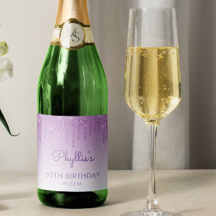 Gnistrande lila glitterdropp 70-årsfest