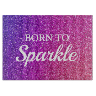 Gnistrande lila och rosa glitter Born to Sparkle