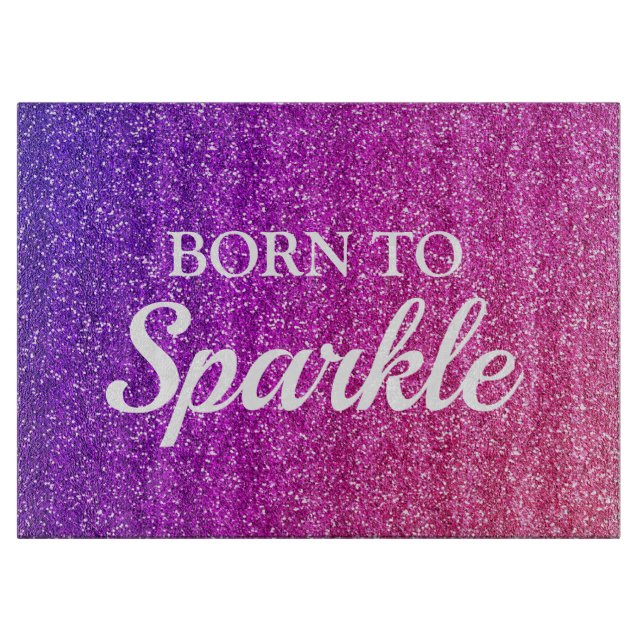 Gnistrande lila och rosa glitter Born to Sparkle (Framsidan)