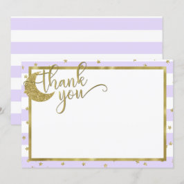 gnistrande litet stjärna lila & guld tackkort inbjudningar