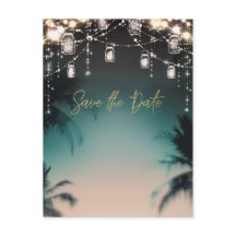 Gnistrande Ljus Palmer Strand Spara Datum