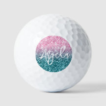 Gnistrande Lyx Ljus Rosa Teal Ombre Glitter
