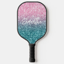 Gnistrande Lyx Ljus Rosa Teal Ombre Glitter