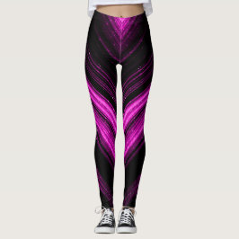Gnistrande metallisk rosa magenta galax chevron li leggings
