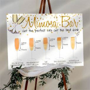 Gnistrande Mimosa Bar Bröllopsbrunch skylt