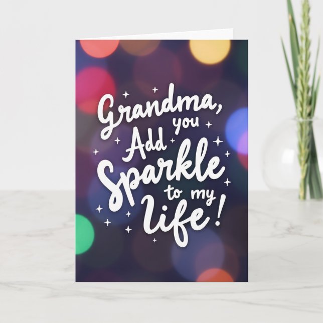 Gnistrande Mormor Kärlekskort Kort (Framsida)