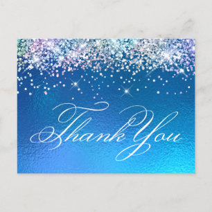 Gnistrande Multi Glitter Ocean Ombre Folie Tack Vykort