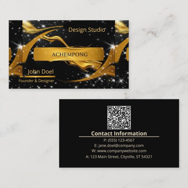 Gnistrande natt himmel – High-End professionell gu Visitkort (Fram/baksida)