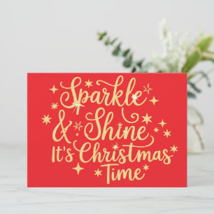 Gnistrande och skinande är det jul tid glitter jul julkort