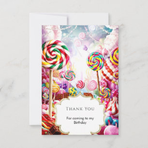 Gnistrande Pastell Candyland Födelsedag Tack Kort