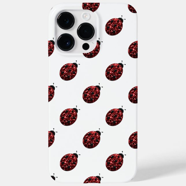 Gnistrande röda glittrar Nyckelpiga mönster (Baksida)