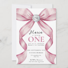 Gnistrande Rosa Coquette-slöja 1:a Inbjudningar
