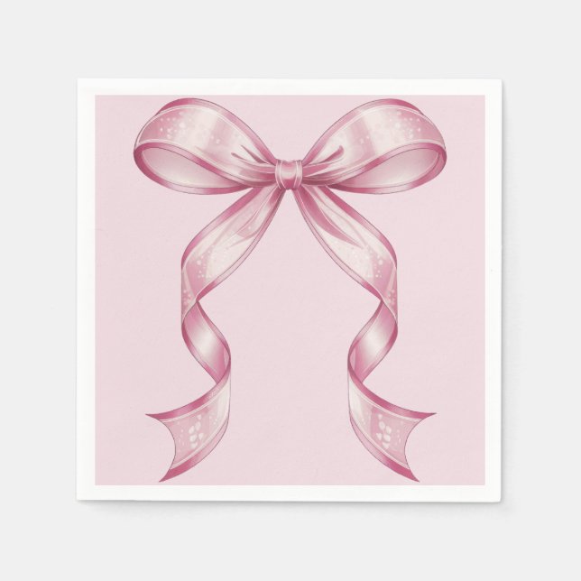 Gnistrande Rosa Coquette-slöja 1:a Pappersservett (Framsidan)