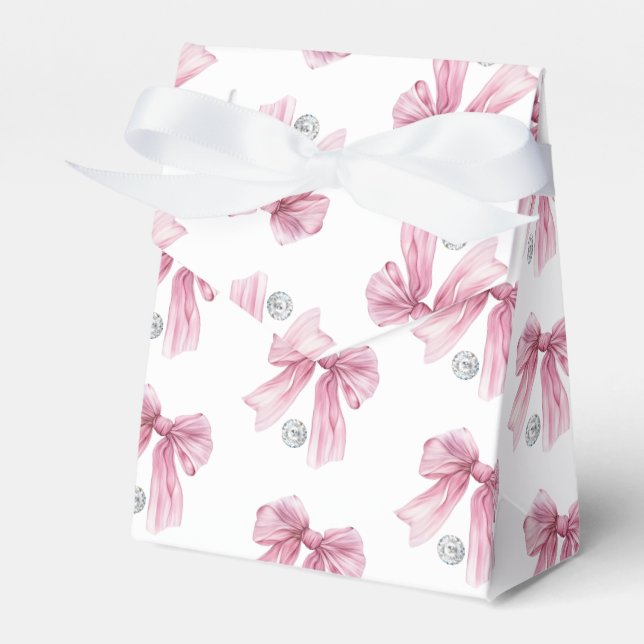Gnistrande Rosa Coquette-slöja 1:a Presentaskar (Framsidan Sidan)