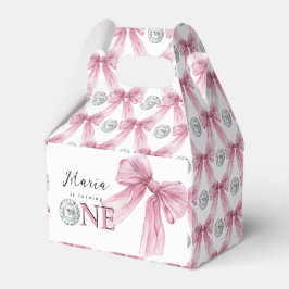 Gnistrande Rosa Coquette-slöja 1:a Presentaskar