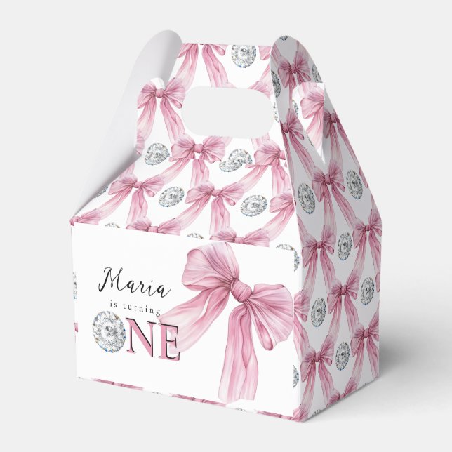 Gnistrande Rosa Coquette-slöja 1:a Presentaskar (Framsidan Sidan)