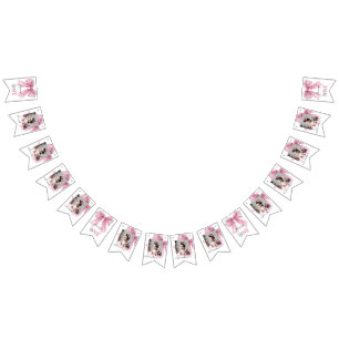 Gnistrande Rosa Coquette Slöja 1:a Vimplar