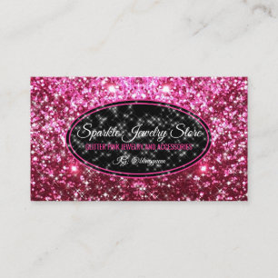 Gnistrande Rosa Glitter Glam Starlust Smycken Visitkort
