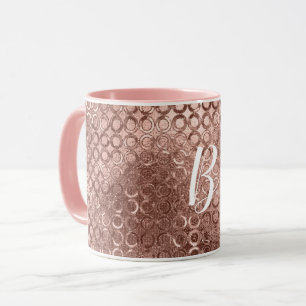 Gnistrande Rosa Guld Cirklar Rosa Lyx Glitter Mugg