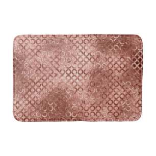 Gnistrande Rosa Guld Cirklar Rosa Lyx Glitter Tjej Badrumsmatta