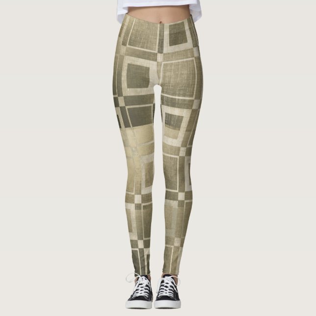 Gnistrande Rosa Guld Cirklar Rosa Lyx Gnist Leggings (Framsida)