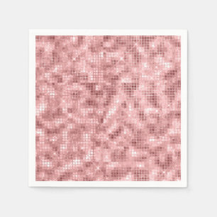 Gnistrande rosa guld lyxig glans flickaktig fest pappersservett