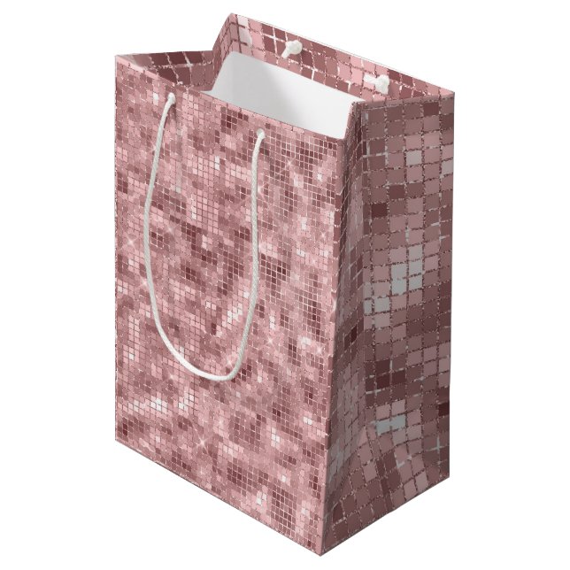 Gnistrande Rosa Guld Rosa Lyx Gnista Tjejfest (Framsidan Vinklad)