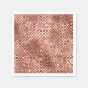 Gnistrande Rosa Rosa Guld Cirklar Lyx Gnistreffekt Pappersservett