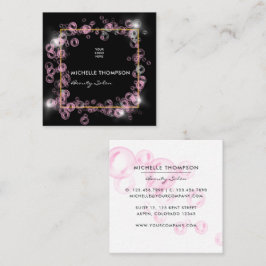 Gnistrande Rosa Tvål Bubbels Skönhetsindustri Fyrkantigt Visitkort