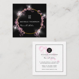 Gnistrande Rosa Tvål Bubbels Skönhetssalong Fyrkantigt Visitkort
