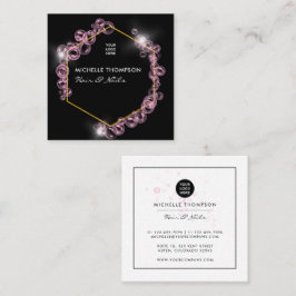Gnistrande rosa tvålbubbla skönhetssalong fyrkanti fyrkantigt visitkort