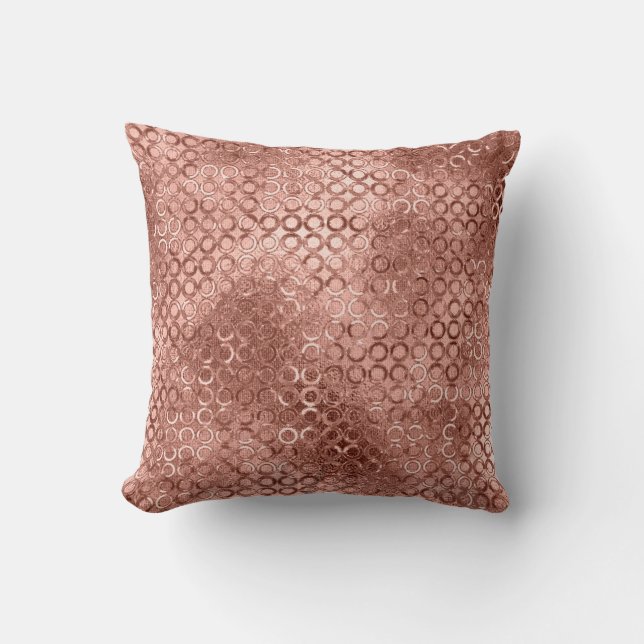 Gnistrande roséguld cirklar Rosa lyx gnistreffekt Kudde (Framsida)