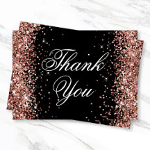 Gnistrande Roséguld Glitter Svart