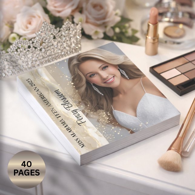 Gnistrande sand pageant autografblock anteckningsb anteckningsblock (Greet your fans with the ultimate pageant gift from a titleholder - signed custom autograph pages)